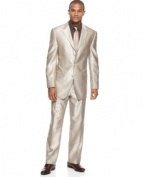 Make your style statement known. This tan suit from Sean John is a notice-me neutral.