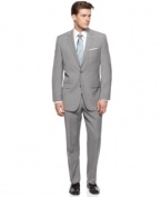 A must-have for every man, this grey striped suit from Michael Kors is ready for the office and beyond.