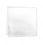 100% White Cotton Pocket Square - 13
