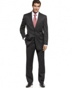 Coffee's only for closers? Have no fear, when you head to the office with this sleek solid suit from Michael Kors, you'll have no problems sealing the deal.