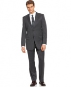 Not sure if the suit makes the man? Try on this sleek slim-fit style and see if you don't feel like a winner.