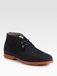 Rich suede lace-up with an ankle-high profile and contrast brick sole.Suede upperSuede liningPadded insoleRubber soleMade in Italy Rich suede lace-up with an ankle-high profile and contrast brick sole.Suede upperSuede liningPadded insoleRubber soleMade in Italy