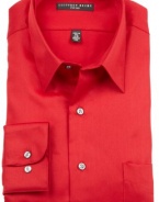 Geoffrey Beene Men's Point Collar Fitted Sateen Woven Shirt