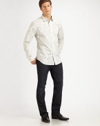 A slim-fit cotton style with a narrow point collar and cuffs.Button frontLong sleevesCottonDry cleanImported