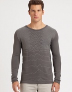 Soundwave detail defines this slim-fitting crewneck design in rich, Italian cotton.CrewneckCottonMachine washMade in USA