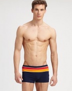 Stay cool by the pool, the beach and beyond in these quick-drying, striped, cropped swim shorts.Elastic waistbandInseam, about 272% polyamide/28% elastaneMachine washImported