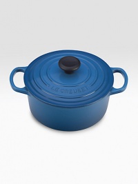 Crafted from heavy stoneware, Le Creuset cookware is the ultimate ingredient for chefs and home cooks worldwide. With its recessed-edge lid, this enameled cast iron oven masters slow cooking, evenly distributing and retaining heat. Crafted from heavy stoneware, Le Creuset cookware is the ultimate ingredient for chefs and home cooks worldwide. With its recessed-edge lid, this enameled cast iron oven masters slow cooking, evenly distributing and retaining heat.
