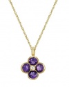 Effy Jewlery Amethyst and Diamond Pendant in 14k Gold, 1.92 TCW