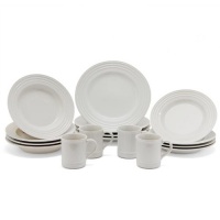 Le Creuset Stoneware 16-Piece Dinnerware Set, White Le Creuset Stoneware 16-Piece Dinnerware Set, White