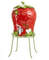 Ripe for the taking, the Strawberry beverage dispenser from Martha Stewart Collection has all the appeal of summer's juiciest fruit. A coordinating stand makes refills a cinch. Ripe for the taking, the Strawberry beverage dispenser from Martha Stewart Collection has all the appeal of summer's juiciest fruit. A coordinating stand makes refills a cinch.