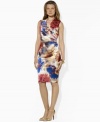 A seasonal essential, this Lauren Ralph Lauren dress is tailored with a sophisticated V-neckline in a sleeveless silhouette with a geo-floral design for contemporary appeal. (Clearance)