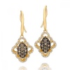 Le Vian Chocolate Diamond Drop Earrings in 14K Yellow Gold with Chocolate and White Diamonds at 0.86 Carats