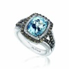 Le Vian 2.00 Carat Aquamarine Ring in 14kt White Gold with 0.75 Carats White and Chocolate Diamonds