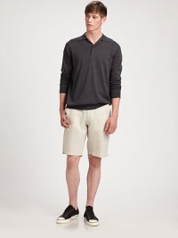 Fine, lightweight merino wool is a timeless style with neat collar and button placket.Long sleevesRibbed cuffs and hemMerino woolHand wash or dry cleanImported Fine, lightweight merino wool is a timeless style with neat collar and button placket.Long sleevesRibbed cuffs and hemMerino woolHand wash or dry cleanImported