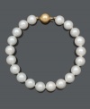 Indulge yourself in luxury to last a lifetime. This beautiful bracelet features AAA Akoya cultured pearls (8-8-1/2 mm) with a 14k gold clasp. Approximate length: 7-1/2 inches.