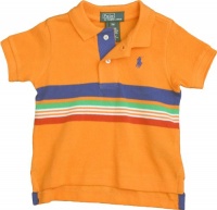 Polo Ralph Lauren Infant Boys Striped Mesh Polo (9 Month, Orange Flame) Polo Ralph Lauren Infant Boys Striped Mesh Polo (9 Month, Orange Flame)