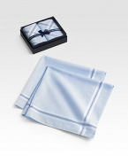From the Saville Row maker of fine men's furnishings comes a pair of classic handkerchiefs crafted in cotton batiste. Boxed set of 2 Check border Each, 18½ square Cotton; machine wash Imported 