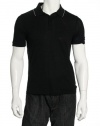 Alfani Solid Black Basic Polo Shirt