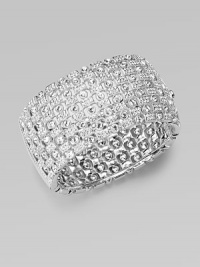 EXCLUSIVELY AT SAKS. Morse code inspired with sparkling crystal dots and dashes.Crystal Rhodium plated Width, about 1¼ Diameter, about 2½ Hinged closure Imported EXCLUSIVELY AT SAKS. Morse code inspired with sparkling crystal dots and dashes.Crystal Rhodium plated Width, about 1¼ Diameter, about 2½ Hinged closure Imported