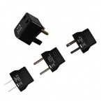 Adapter plugs provide worldwide compatibility for U.S. electronics in over 150 countries. Ideal for travel irons, hair dryers, and small class II electronic devices. Includes one converter and four adapter plugs plus a bonus carrying case.