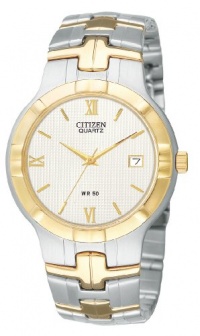 Citizen Quartz Date Two Tone White Dial Men's Watch - BK2324-51A Citizen Quartz Date Two Tone White Dial Men's Watch - BK2324-51A