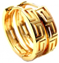 0.50 Inch Geometric Greek Key 14k Yellow Gold Filled Huggie Hoop Earrings 0.50 Inch Geometric Greek Key 14k Yellow Gold Filled Huggie Hoop Earrings