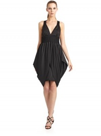 THE LOOKV-neckSleevelessPleated strapsAccordion pleated waistbandCurved overlay on front skirtGentle draping at sidesCrisscross back strapsBack zip with hook-and-eye closureTHE FITAbout 40½ from shoulder to hemTHE MATERIALSilkSilk liningCARE & ORIGINDry cleanMade in ItalyModel shown is 5'10½ (179cm) wearing US size 4. THE LOOKV-neckSleevelessPleated strapsAccordion pleated waistbandCurved overlay on front skirtGentle draping at sidesCrisscross back strapsBack zip with hook-and-eye closureTHE FITAbout 40½ from shoulder to hemTHE MATERIALSilkSilk liningCARE & ORIGINDry cleanMade in ItalyModel shown is 5'10½ (179cm) wearing US size 4.