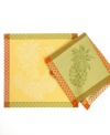 Get a feel for island life with Tommy Bahama's easy-care, easy breezy Pineapple Jacquard placemats. Stenciled pineapples and lattice trim in citrus shades create the laid-back setting you crave.