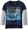 Calvin Klein Boys 2-7 Street Art Slider, Blue, 7