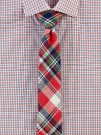 Bold and bright plaid print lends a contemporary feel to this dress wardrobe essential.85% cotton/8% linen/7% ramieDry cleanMade in USA Bold and bright plaid print lends a contemporary feel to this dress wardrobe essential.85% cotton/8% linen/7% ramieDry cleanMade in USA