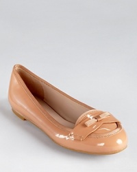 A feminine penny loafer strap gets a modern update from Joan & David, combining soft suede with slick patent. A round toe shape with a bow detail feels especially refined. A feminine penny loafer strap gets a modern update from Joan & David, combining soft suede with slick patent. A round toe shape with a bow detail feels especially refined.