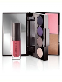 Colour-To-Go Portable Palette provides a complete look in one convenient compact. Portable and purse friendly, this new double decker design features a full-size mirror along with all of your colour essentials. The top level is all about eyes with a trio of Eye Colours including a highlighter, midtone and definer shades, plus a Tightline Cake Eye Liner for added intensity. Colour-To-Go Portable Palette provides a complete look in one convenient compact. Portable and purse friendly, this new double decker design features a full-size mirror along with all of your colour essentials. The top level is all about eyes with a trio of Eye Colours including a highlighter, midtone and definer shades, plus a Tightline Cake Eye Liner for added intensity.
