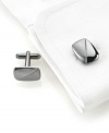Brushed and polished for extra elegance, these Geoffrey Beene two-toned cufflinks are a double dose of dapper.