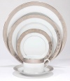 Philippe Deshoulieres Trianon Platinum Soup/Cereal Plate 7.5 in