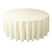 108 in. Round Polyester Tablecloth Ivory 108 in. Round Polyester Tablecloth Ivory