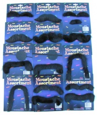 12 Fake Moustaches - Assorted Shapes and Sizes! Costume Fun Mustache 12 Fake Moustaches - Assorted Shapes and Sizes! Costume Fun Mustache