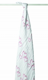 aden + anais Muslin Single Swaddle Wrap, Sweet Heart aden + anais Muslin Single Swaddle Wrap, Sweet Heart