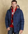 Load up on great winter style with this plaid parka from Tommy Hilfiger.