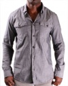 WeSC Udo Men's Dress Shirt Collared Button Up Woven Black Size XXL