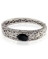 Combining style and elegance, this sterling silver woven bracelet from EFFY Collection is a perfect complement. Onyx (6-7/8 ct. t.w.) only enhances the appeal. Approximate diameter: 2-1/2 inches. Combining style and elegance, this sterling silver woven bracelet from EFFY Collection is a perfect complement. Onyx (6-7/8 ct. t.w.) only enhances the appeal. Approximate diameter: 2-1/2 inches.