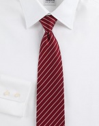 A handsome design with diagonal stripes woven in fine Italian silk.SilkDry cleanMade in Italy