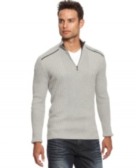 This mock neck INC International Concepts sweater adds style to your casual look. This mock neck INC International Concepts sweater adds style to your casual look.