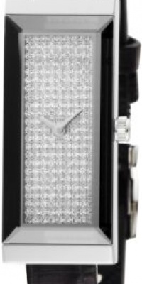 Gucci Women's YA127509 G-Frame Rectangle Black Lizard Strap Diamond Dial Watch Gucci Women's YA127509 G-Frame Rectangle Black Lizard Strap Diamond Dial Watch