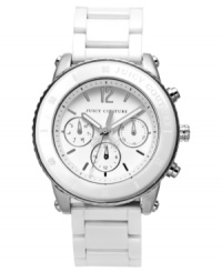 Plant your fashion roots with this Pedigree watch by Juicy Couture. Washed out in cool whites, it features a multifunction dial that keeps you on time, every time. Plant your fashion roots with this Pedigree watch by Juicy Couture. Washed out in cool whites, it features a multifunction dial that keeps you on time, every time.