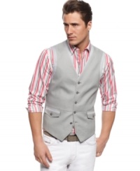 Need a quick style upgrade? Pair this vest from INC International Concepts with a woven shirt and jeans and you are set for style. Need a quick style upgrade? Pair this vest from INC International Concepts with a woven shirt and jeans and you are set for style.