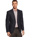 Clean up well with this leather trip blazer with a modern touch from BOSS Black.