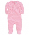 Ralph Lauren Baby Coverall, Baby Girls Velour Footed Coverall, Color: Pink, Size: 9 months