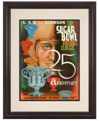 It sure was sweet for LSU. Tigers fought Tigers in the 1959 Sugar Bowl football classic but, ultimately, it was LSU that walked away with the win. Keep the memory alive with the brilliantly restored cover art from that game's program. It sure was sweet for LSU. Tigers fought Tigers in the 1959 Sugar Bowl football classic but, ultimately, it was LSU that walked away with the win. Keep the memory alive with the brilliantly restored cover art from that game's program.