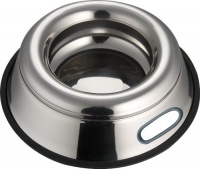 Indipets Stainless Steel Spill Proof - Splash Free No Tip Anti Skid Dish with easy pick up grip handle, 16-Ounce