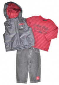 Calvin Klein Baby-boys Newborn Vest with Long Sleeve Tee and Jean